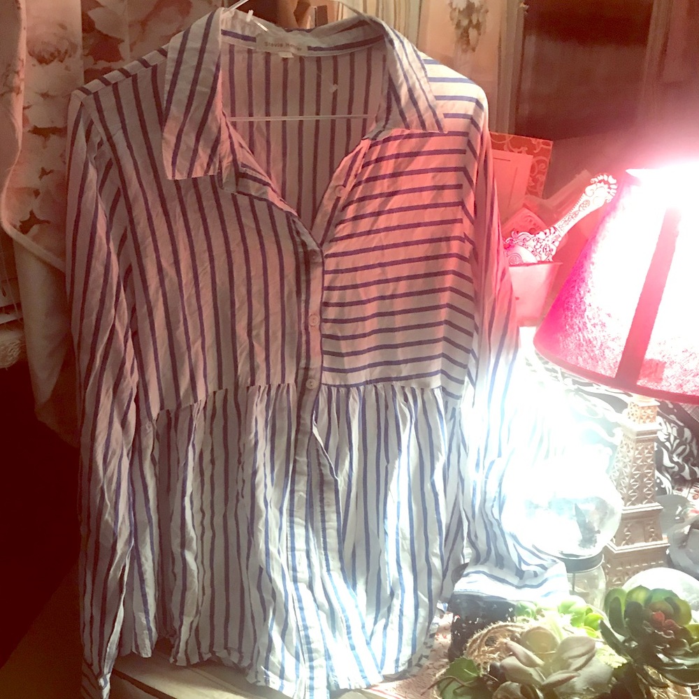Striped button down blouse - Picture 3 of 8